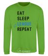 Sweatshirt eat sleep league repeat orchid-green фото