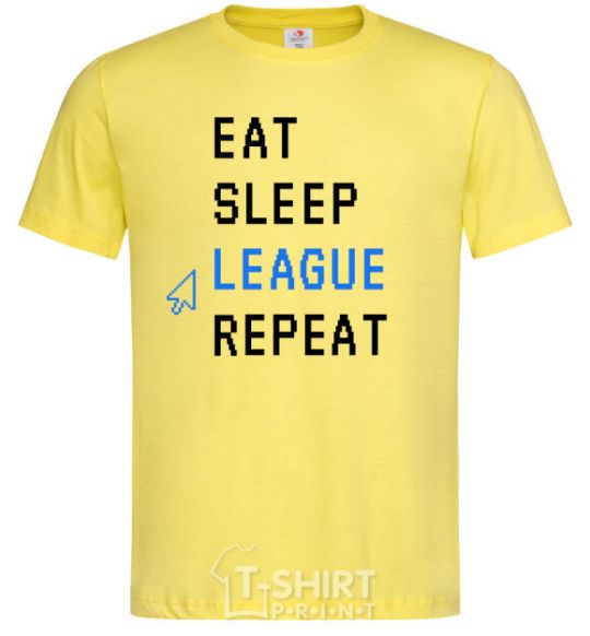 Men's T-Shirt eat sleep league repeat cornsilk фото