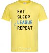 Men's T-Shirt eat sleep league repeat cornsilk фото