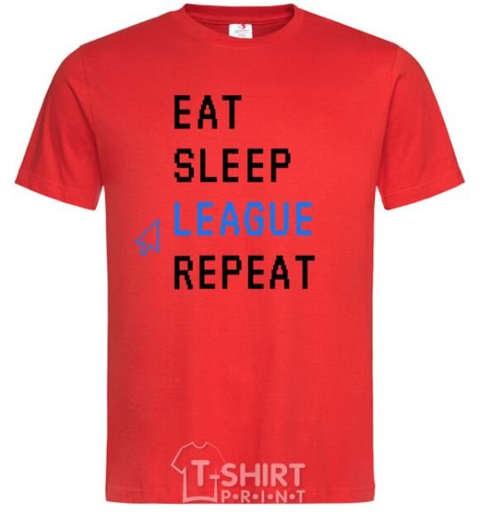 Men's T-Shirt eat sleep league repeat red фото