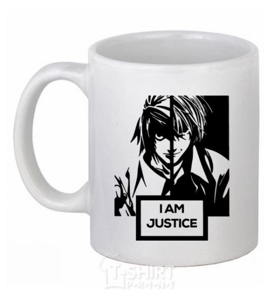 Ceramic mug death note L i am justice White фото