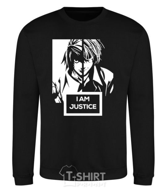 Sweatshirt death note L i am justice black фото