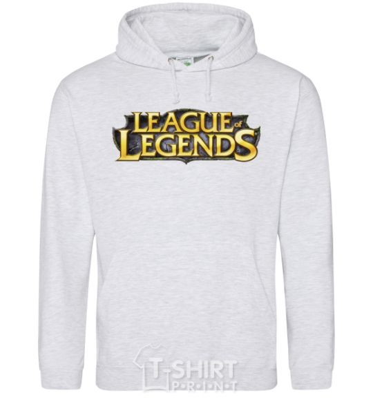 Мужская толстовка (худи) League of legends logo V.1 Серый меланж фото