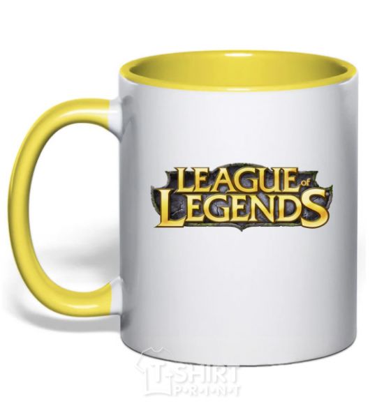 Mug with a colored handle League of legends logo V.1 yellow фото