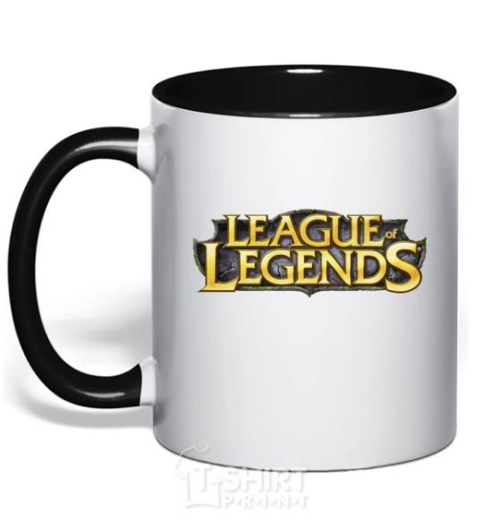 Mug with a colored handle League of legends logo V.1 black фото