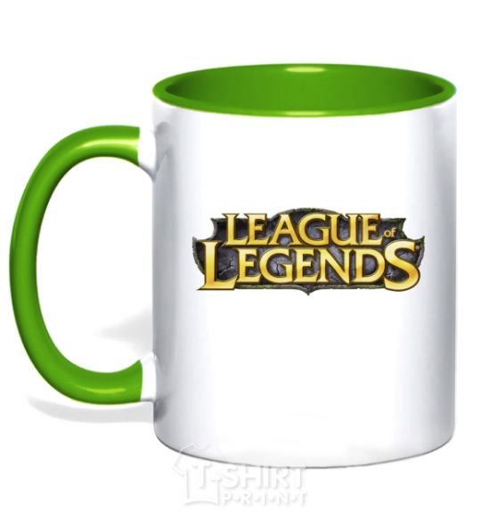Чашка с цветной ручкой League of legends logo V.1 Зеленый фото