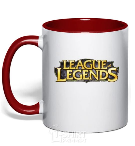 Чашка с цветной ручкой League of legends logo V.1 Красный фото