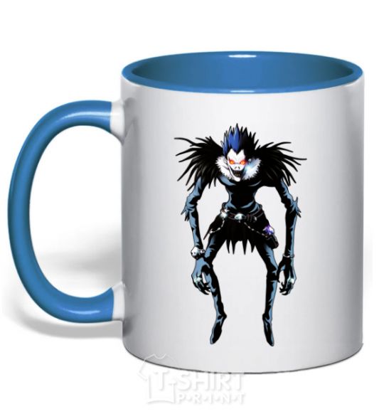Mug with a colored handle Рюк Тетрадь Смерти royal-blue фото