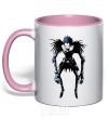Mug with a colored handle Рюк Тетрадь Смерти light-pink фото