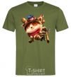 Мужская футболка League of legends Teemo Оливковый фото