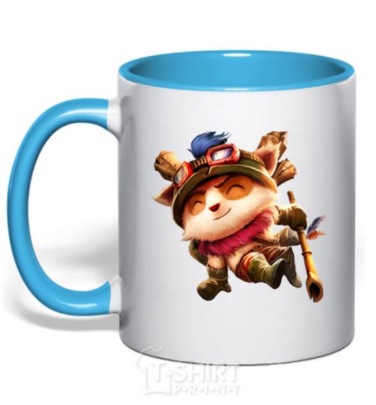 Чашка с цветной ручкой League of legends Teemo Голубой фото