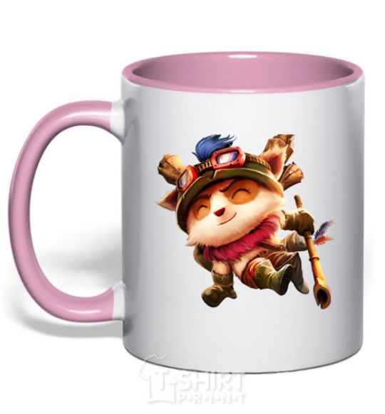 Чашка с цветной ручкой League of legends Teemo Нежно розовый фото