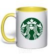 Mug with a colored handle Starbucks Levi yellow фото