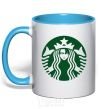 Mug with a colored handle Starbucks Levi sky-blue фото