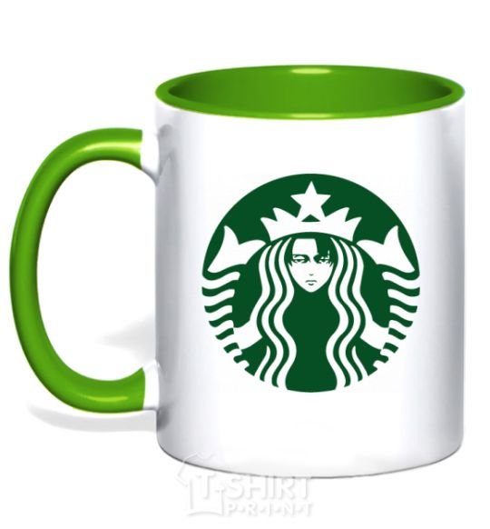 Mug with a colored handle Starbucks Levi kelly-green фото