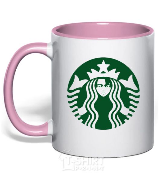 Mug with a colored handle Starbucks Levi light-pink фото