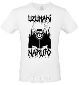 Men's T-Shirt Naruto Skull B&W White фото