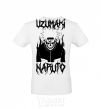 Men's T-Shirt Naruto Skull B&W White фото