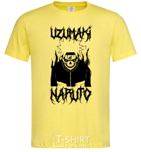 Мужская футболка Naruto череп чб Лимонный фото