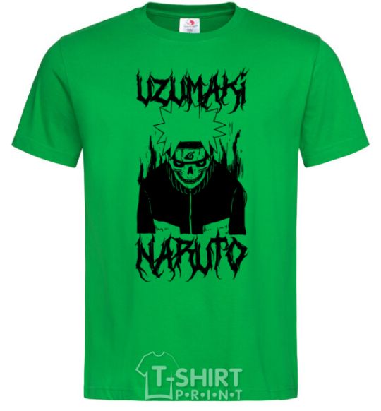 Men's T-Shirt Naruto Skull B&W kelly-green фото