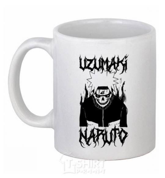 Ceramic mug Naruto Skull B&W White фото