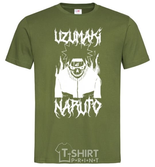 Men's T-Shirt Naruto Skull B&W millennial-khaki фото