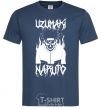 Men's T-Shirt Naruto Skull B&W navy-blue фото
