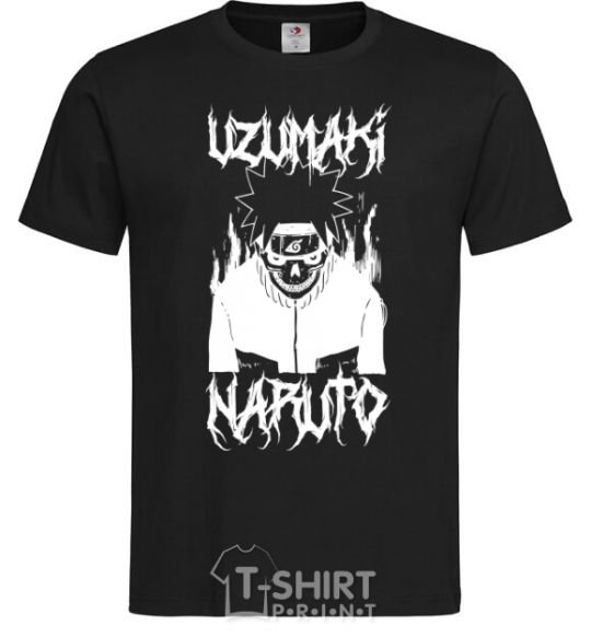 Men's T-Shirt Naruto Skull B&W black фото