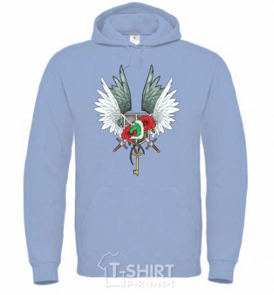 Men`s hoodie Attack of the titans crests sky-blue фото