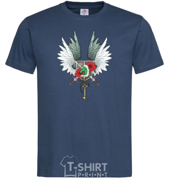 Men's T-Shirt Attack of the titans crests navy-blue фото