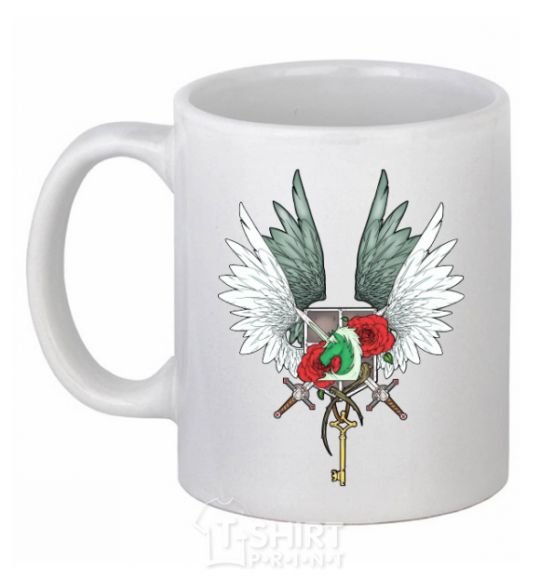 Ceramic mug Attack of the titans crests White фото