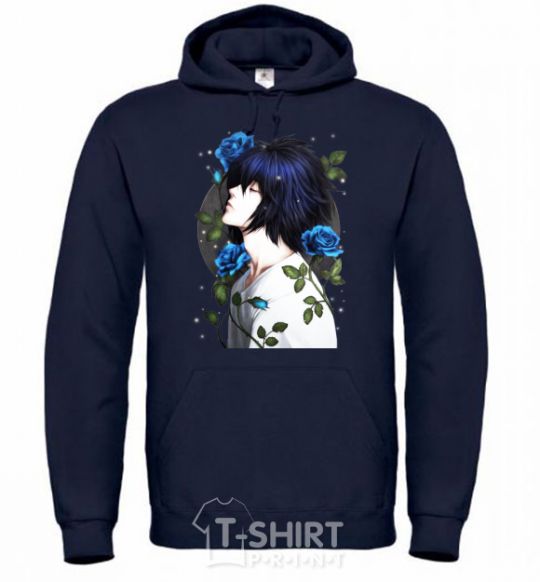 Men`s hoodie Al in Roses Notebook of Death navy-blue фото