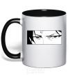 Mug with a colored handle Levi Attack On Titan black фото