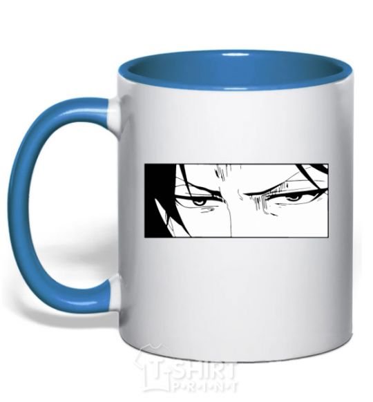 Mug with a colored handle Levi Attack On Titan royal-blue фото