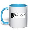 Mug with a colored handle Levi Attack On Titan sky-blue фото