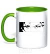 Mug with a colored handle Levi Attack On Titan kelly-green фото