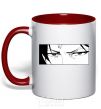Mug with a colored handle Levi Attack On Titan red фото