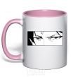 Mug with a colored handle Levi Attack On Titan light-pink фото
