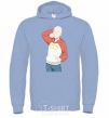 Men`s hoodie One Puch man oppai sky-blue фото