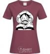 Women's T-shirt One Piece w|b burgundy фото