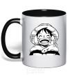 Mug with a colored handle One Piece w|b black фото