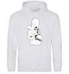 Men`s hoodie One puch man bang sport-grey фото