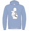 Men`s hoodie One puch man bang sky-blue фото