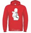 Men`s hoodie One puch man bang bright-red фото