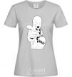 Women's T-shirt One puch man bang grey фото