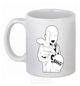 Ceramic mug One puch man bang White фото