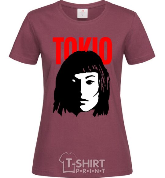 Women's T-shirt TOKIO Paper House burgundy фото