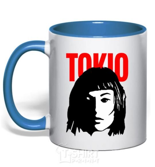 Mug with a colored handle TOKIO Paper House royal-blue фото