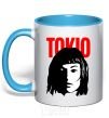 Mug with a colored handle TOKIO Paper House sky-blue фото