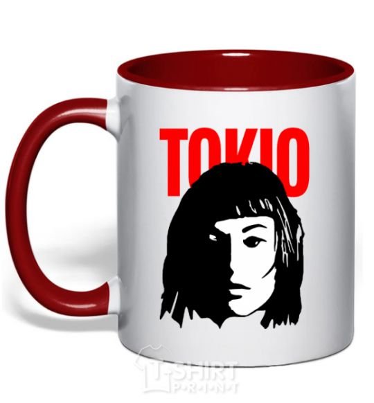 Mug with a colored handle TOKIO Paper House red фото